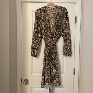 Loft Plus Leopard Print Wrap Dress